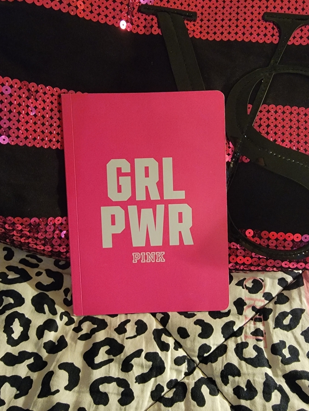 Rare Collectable Victoria's Secret PINK GRL PWR Hot Pink Notebook